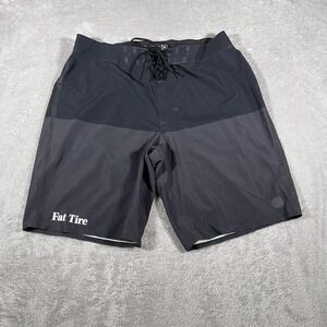 Outerknown Apex Board Shorts Mens 30 Gray Black Fat Tire Beer Surf Swim Trunks